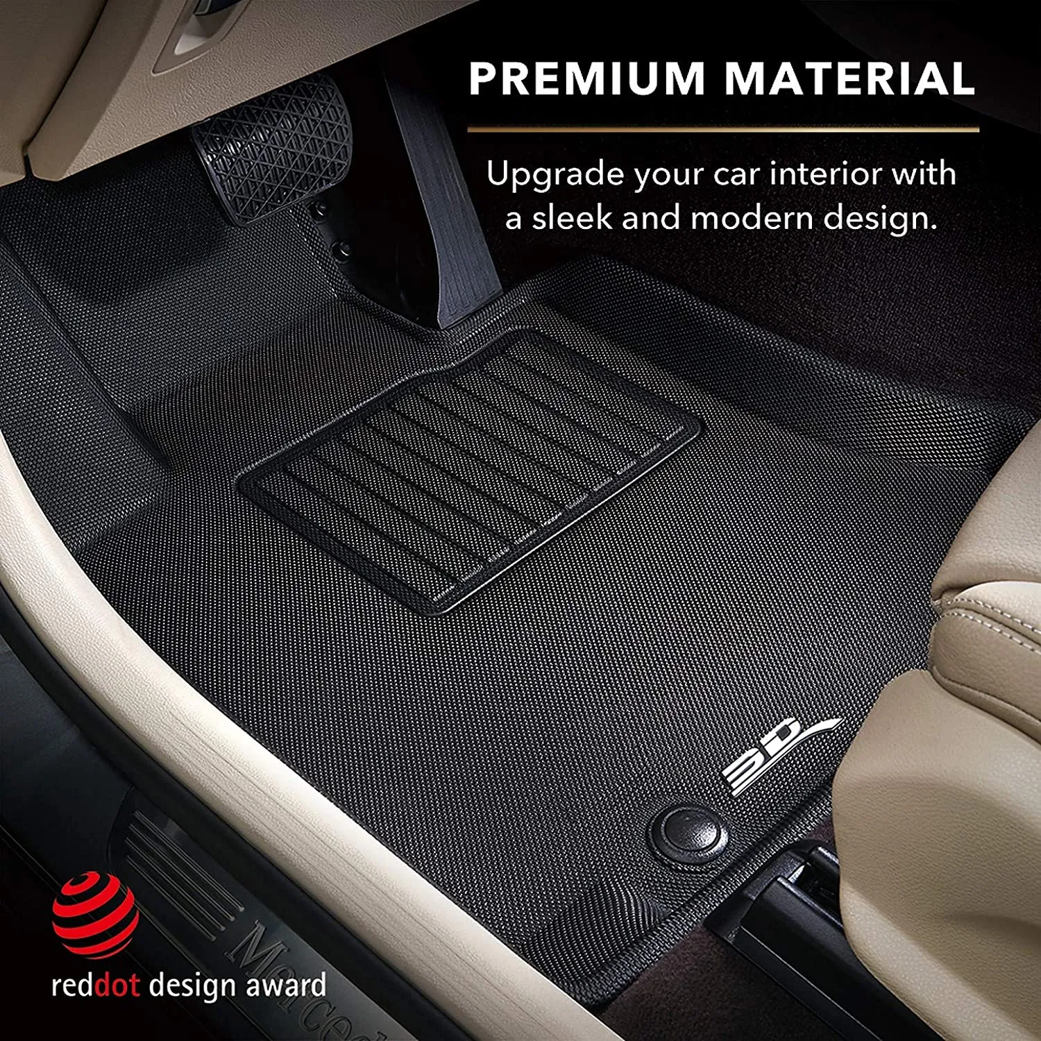 2018-21 Jeep Wrangler JLU 3D MAXpider All-Weather Floor Mats Custom Fit Car Floor Liners, Kagu Series (1st & 2nd Row, Black)