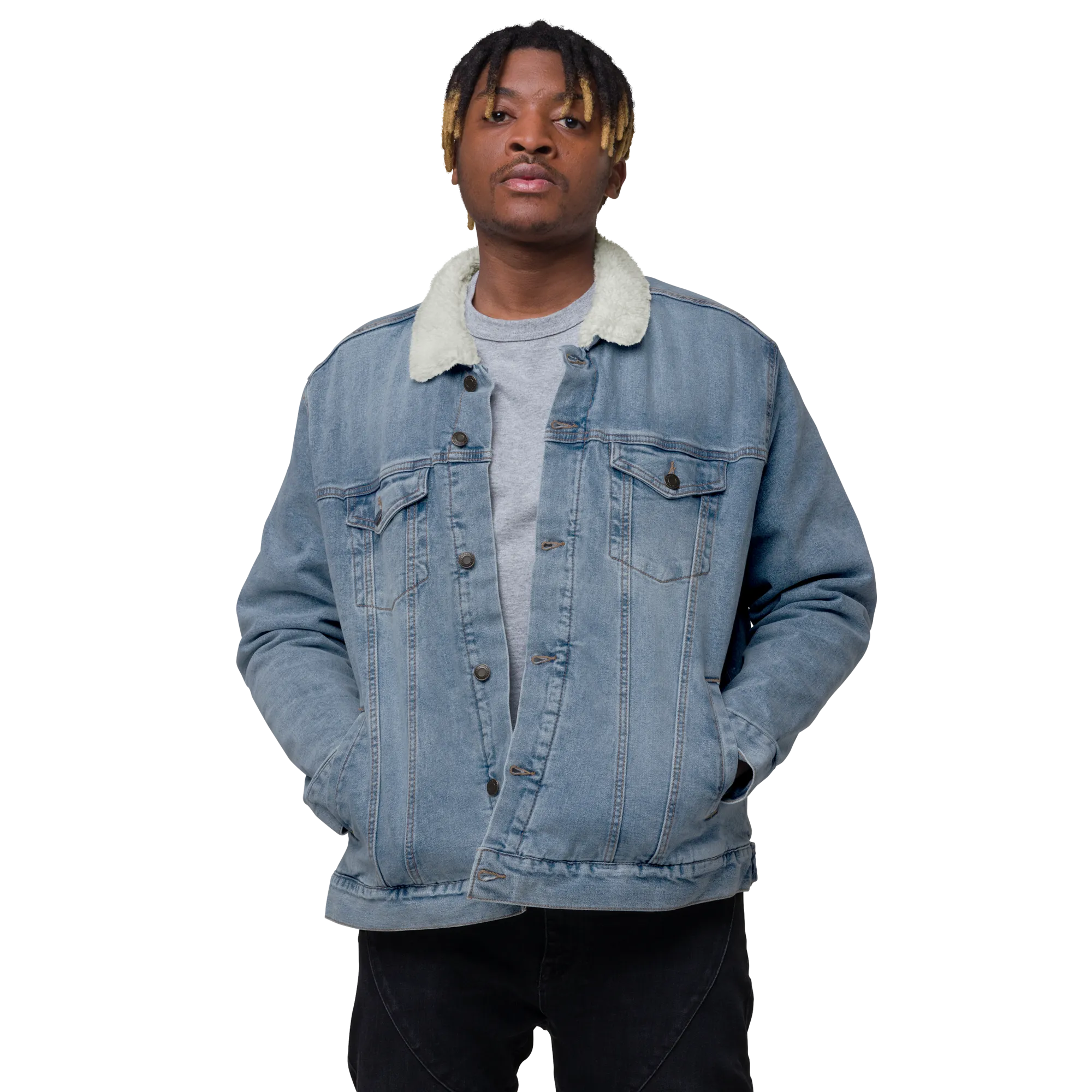 Dope Black Dad Sherpa Denim Jacket