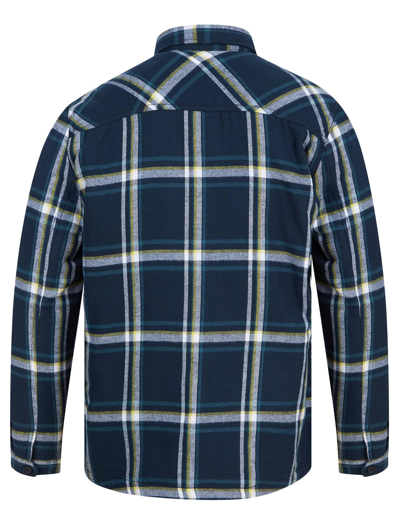 Hesperus Quilted Cotton Flannel Checked Overshirt Jacket in Sky Captain Navy - Tokyo Laundry