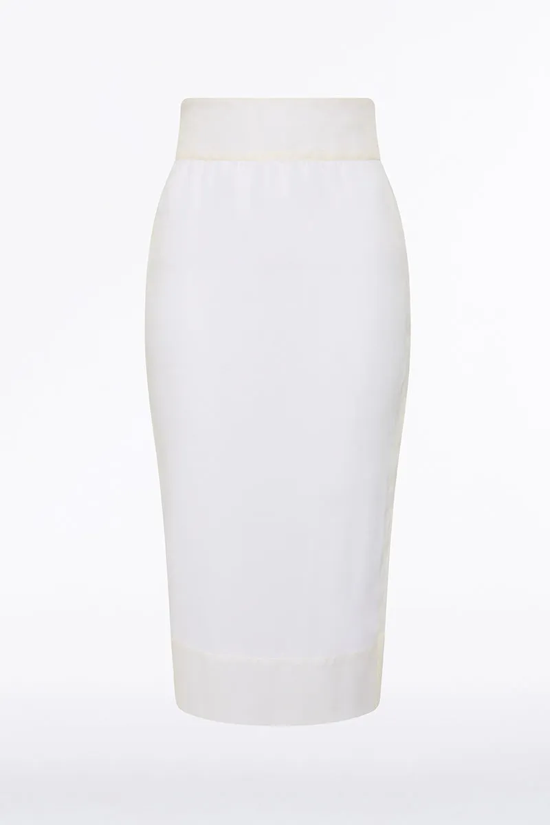 IVORY ORGANZA PENCIL SKIRT
