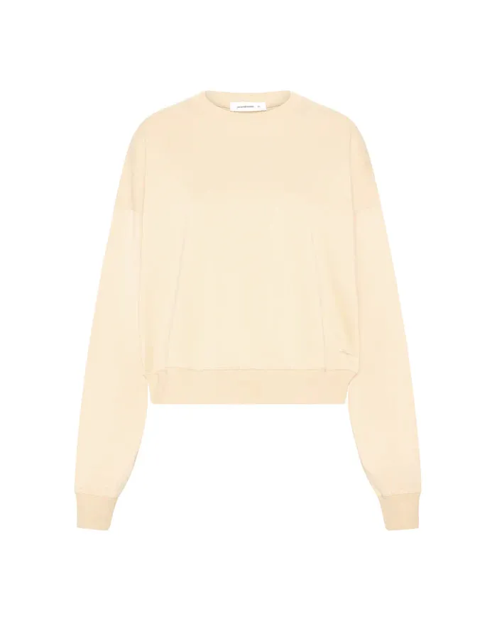 Jac   Mooki Essential Crop Sweatshirt - Butter Cream