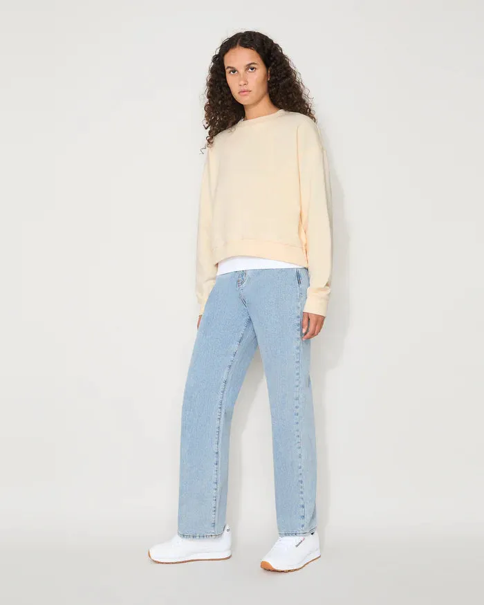 Jac   Mooki Essential Crop Sweatshirt - Butter Cream