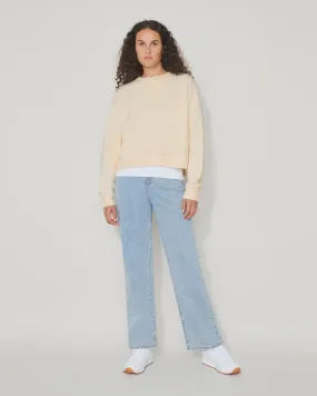 Jac   Mooki Essential Crop Sweatshirt - Butter Cream