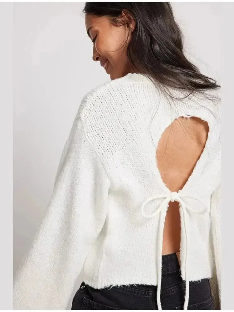Lady Glams - Women’s Solid Knit O-neck Sweater: Stylish Blend of Comfort and High Street Fashion