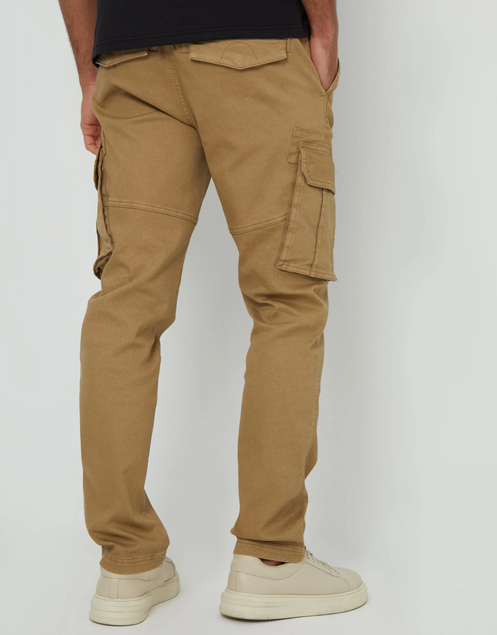 Men's Dark Stone Cargo Pocket Stretch Trousers