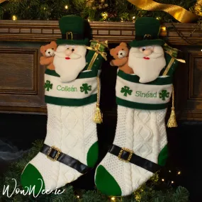 Personalised Christmas Stocking - Aran Wool Irish Surprise