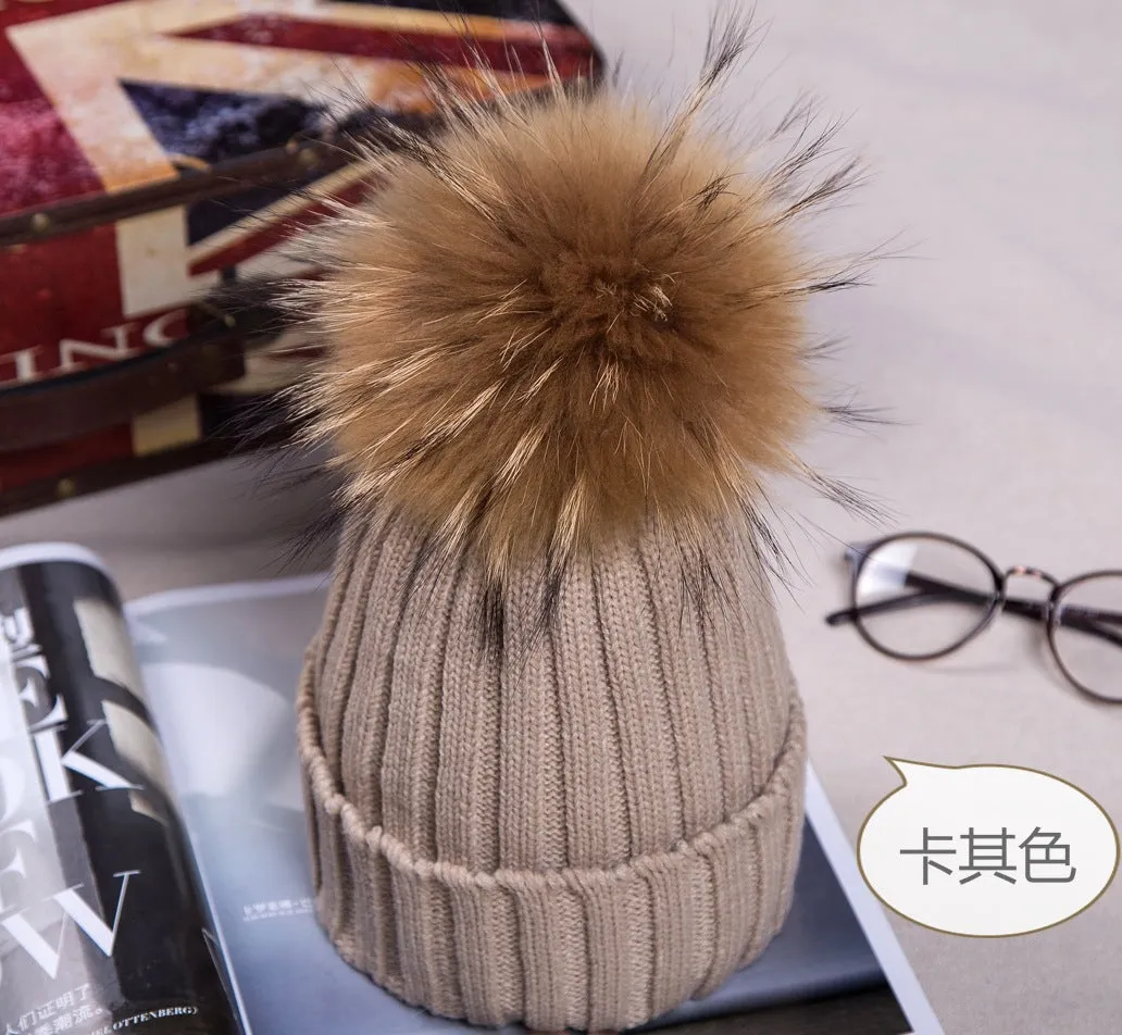 Warm Winter Knit Beanie Hats  Autumn Curling Ear Protection Korean Style Plush Ball Woolen Unisex