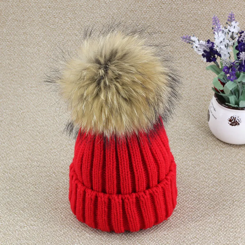 Warm Winter Knit Beanie Hats  Autumn Curling Ear Protection Korean Style Plush Ball Woolen Unisex