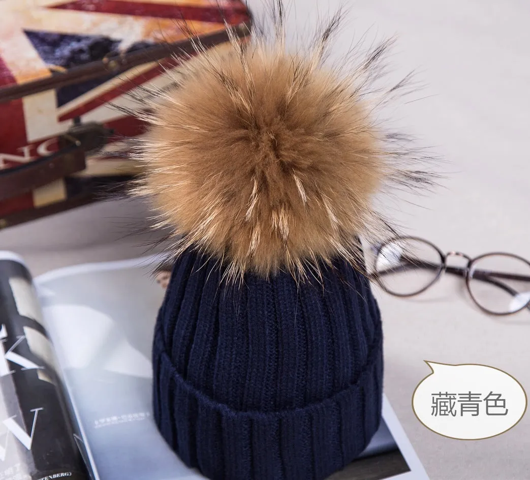 Warm Winter Knit Beanie Hats  Autumn Curling Ear Protection Korean Style Plush Ball Woolen Unisex