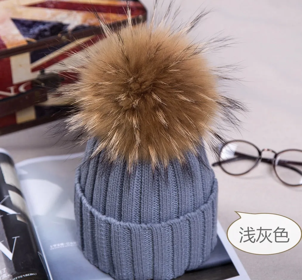 Warm Winter Knit Beanie Hats  Autumn Curling Ear Protection Korean Style Plush Ball Woolen Unisex