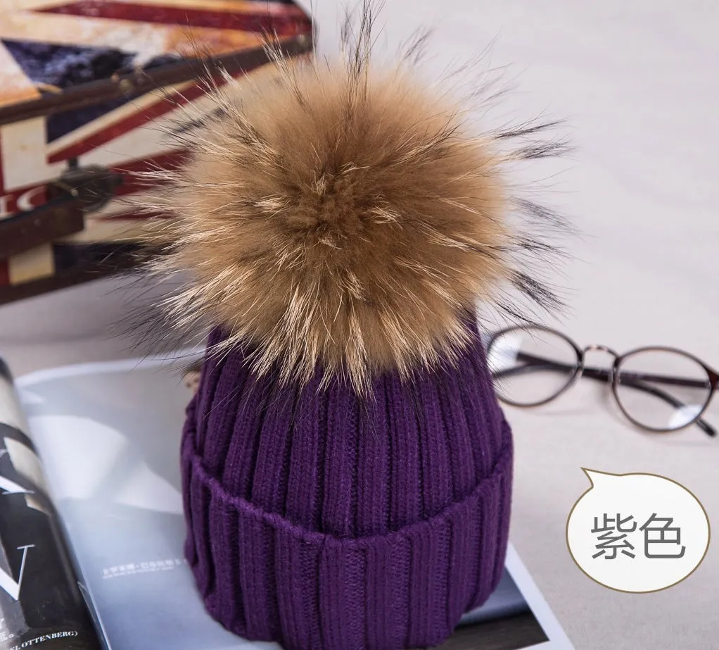 Warm Winter Knit Beanie Hats  Autumn Curling Ear Protection Korean Style Plush Ball Woolen Unisex