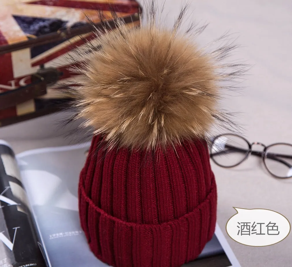 Warm Winter Knit Beanie Hats  Autumn Curling Ear Protection Korean Style Plush Ball Woolen Unisex