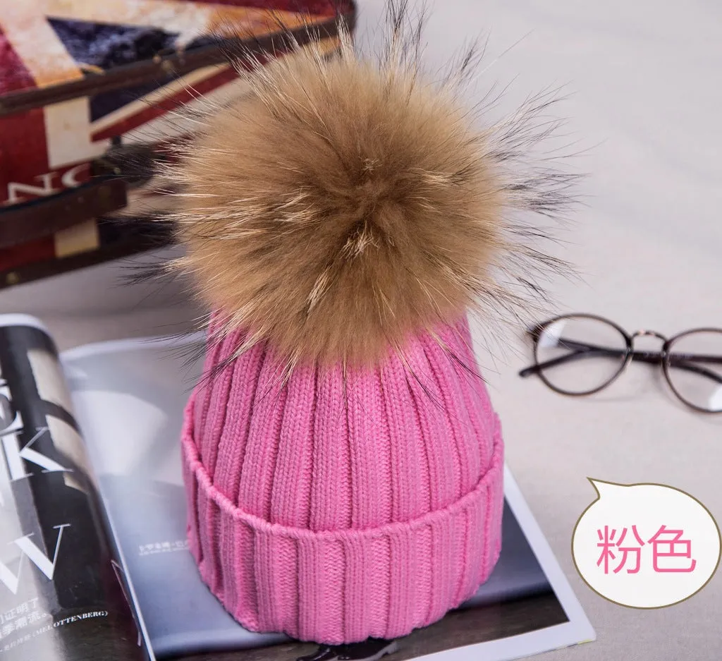 Warm Winter Knit Beanie Hats  Autumn Curling Ear Protection Korean Style Plush Ball Woolen Unisex