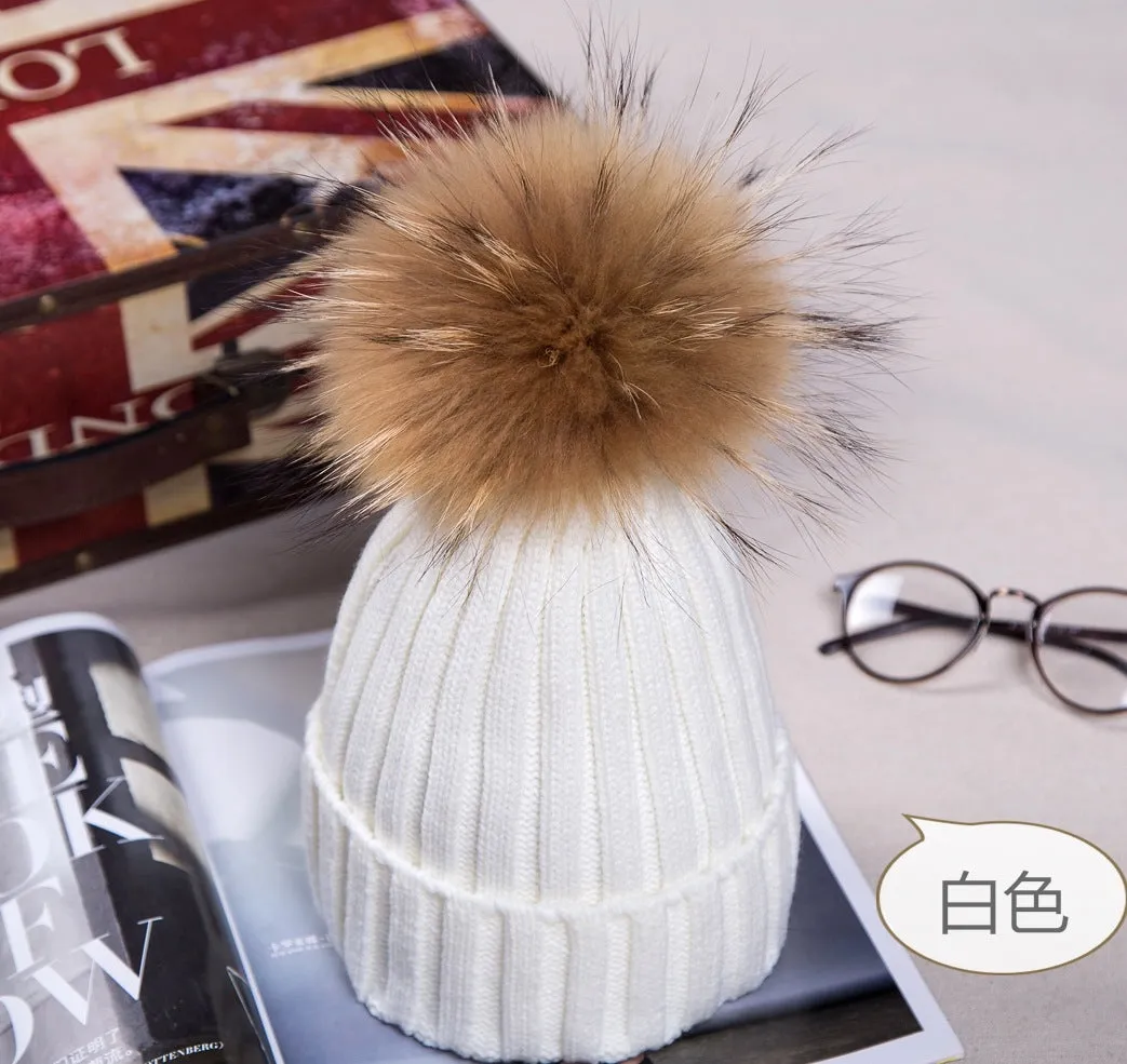 Warm Winter Knit Beanie Hats  Autumn Curling Ear Protection Korean Style Plush Ball Woolen Unisex
