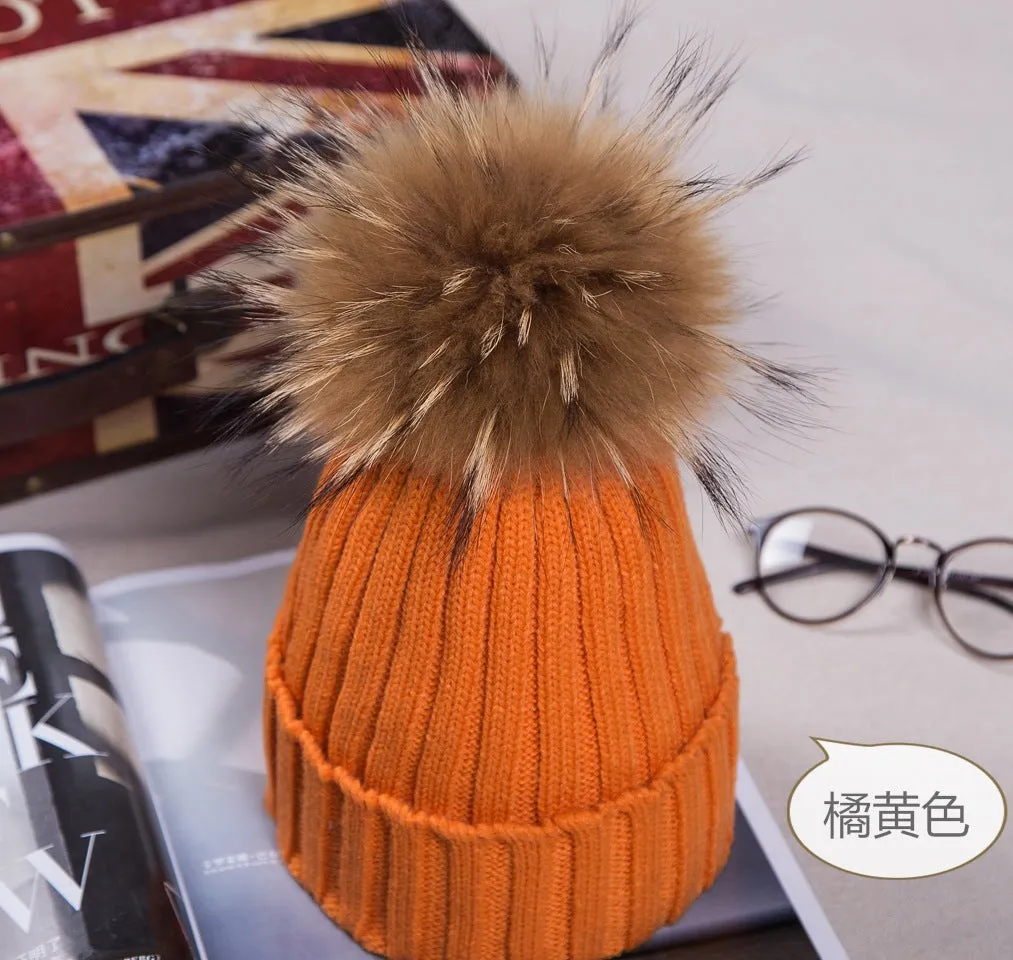 Warm Winter Knit Beanie Hats  Autumn Curling Ear Protection Korean Style Plush Ball Woolen Unisex