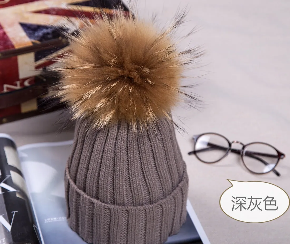 Warm Winter Knit Beanie Hats  Autumn Curling Ear Protection Korean Style Plush Ball Woolen Unisex