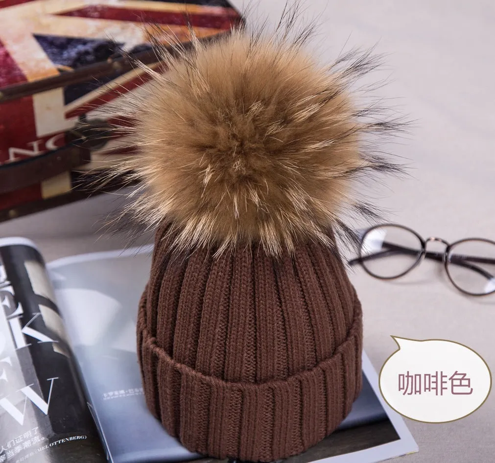 Warm Winter Knit Beanie Hats  Autumn Curling Ear Protection Korean Style Plush Ball Woolen Unisex