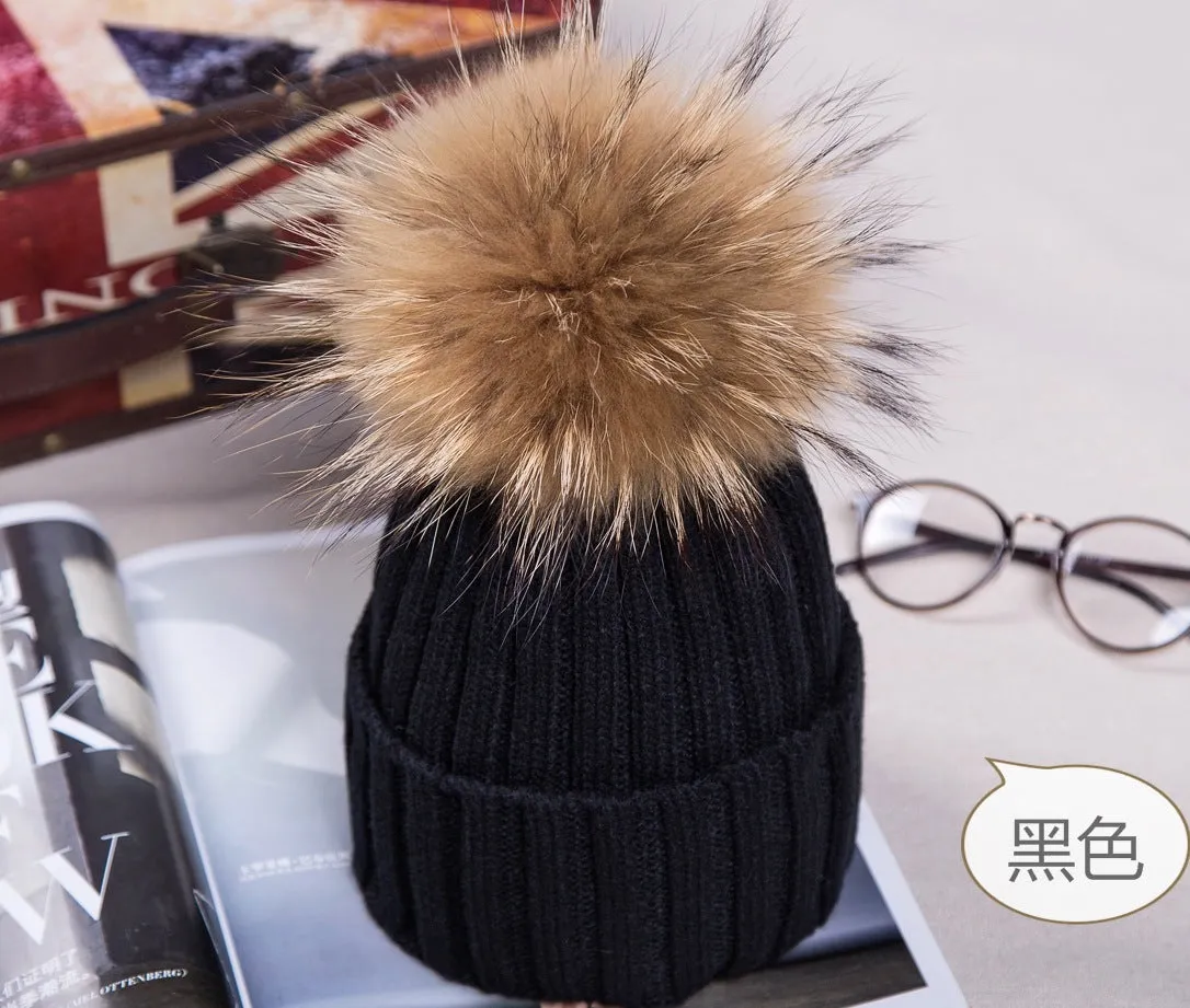 Warm Winter Knit Beanie Hats  Autumn Curling Ear Protection Korean Style Plush Ball Woolen Unisex